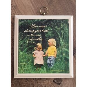 Vintage 1984 Hallmark Cards Wall Plaque Love Means...Children Quote DE3707 Decor